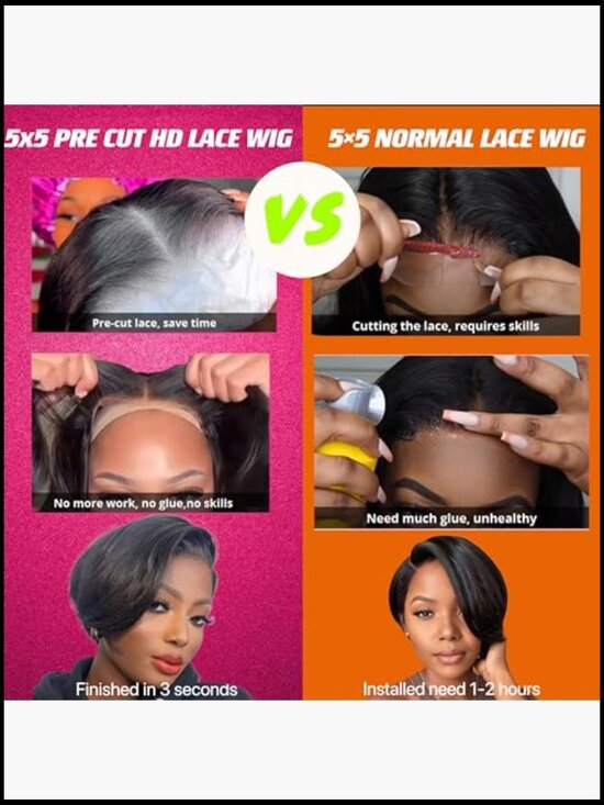 Short Pixie Cut Wig Human Hair 5X5 HD Lace Straight Wear and Go Glueless Pre
